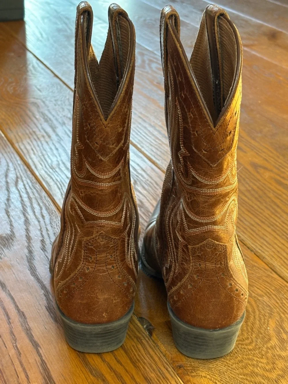 Ariat Classic kids Brown Leather Western Cowboy Boots - Picture 6 of 7